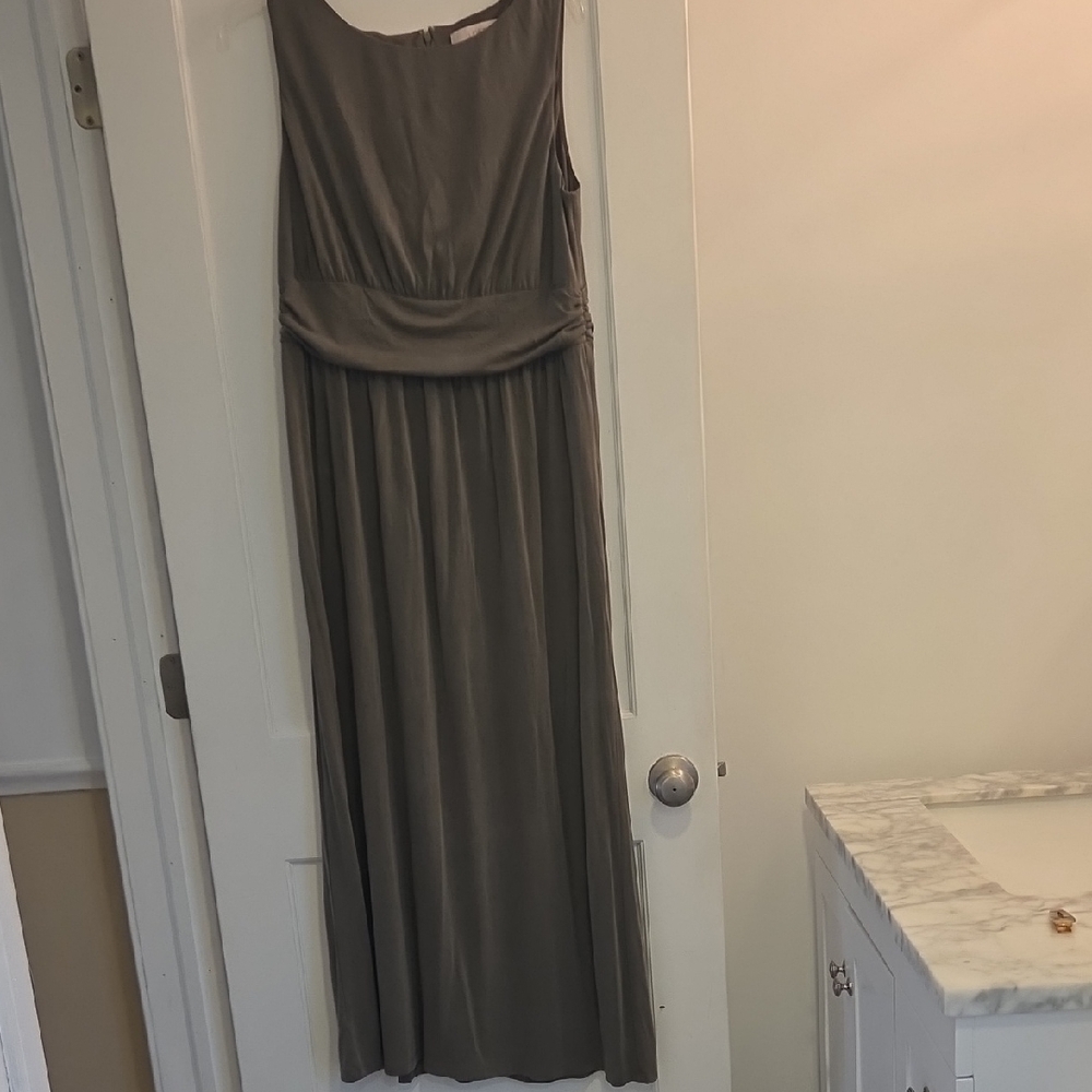 LOFT Green Sleeveless Maxi Dress